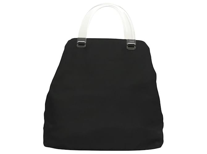 PRADA Borsa a mano in nylon nero argento Auth ti3274 - vista 13