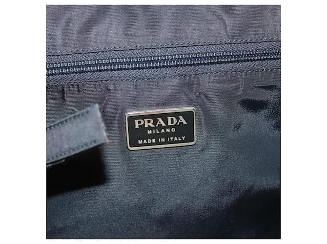 PRADA Borsa a mano in nylon nero argento Auth ti3274 - vista 18