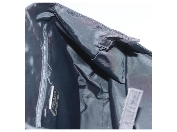 PRADA Borsa a mano in nylon nero argento Auth ti3274 - vista 19