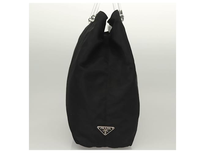 PRADA Borsa a mano in nylon nero argento Auth ti3274 - vista 4