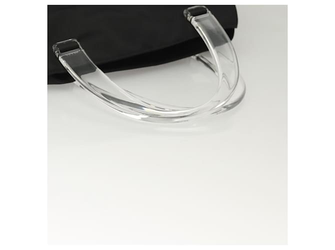 PRADA Borsa a mano in nylon nero argento Auth ti3274 - vista 7