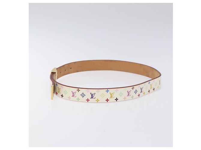 LOUIS VUITTON Monogramm Multicolor Gürtel Care Weiß LV Auth yk18692 - Ansicht 3