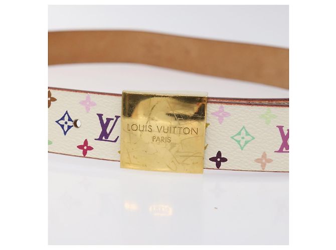 LOUIS VUITTON Monogramm Multicolor Gürtel Care Weiß LV Auth yk18692 - Ansicht 5