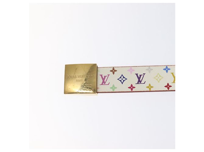 LOUIS VUITTON Monogramm Multicolor Gürtel Care Weiß LV Auth yk18692 - Ansicht 6