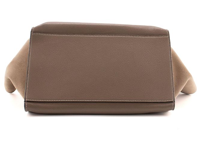 Céline CELINE - Borsa Trapeze Celine in pelle grigia martellata Grigio - vista 4