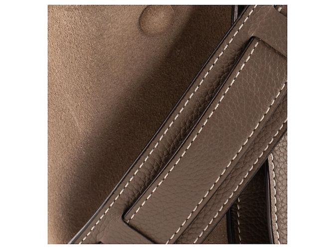 Céline CELINE - Borsa Trapeze Celine in pelle grigia martellata Grigio - vista 6
