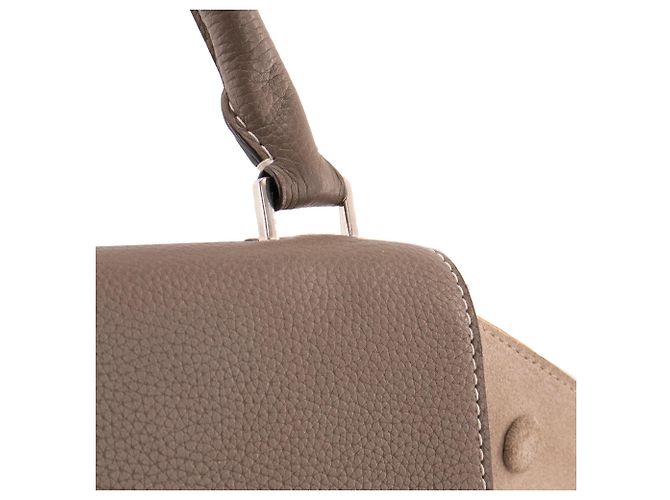 Céline CELINE - Borsa Trapeze Celine in pelle grigia martellata Grigio - vista 7