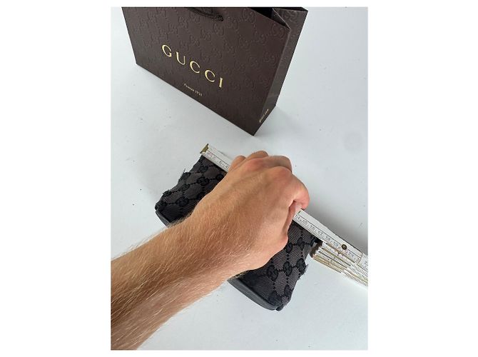 Bolso de lona y cuero monograma Gucci vintage negro - vista 11
