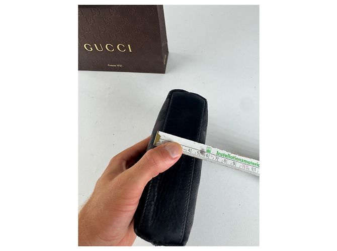 Bolso de lona y cuero monograma Gucci vintage negro - vista 14