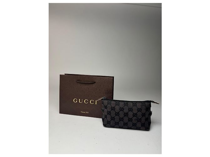 Bolso de lona y cuero monograma Gucci vintage negro - vista 15