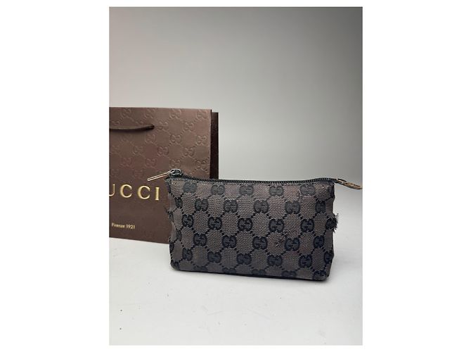 Bolso de lona y cuero monograma Gucci vintage negro - vista 2