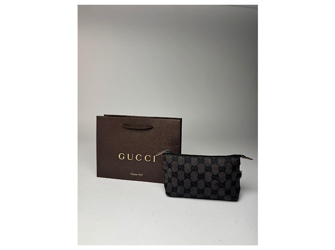 Bolso de lona y cuero monograma Gucci vintage negro - vista 5