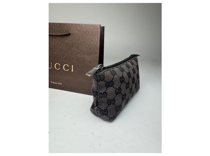Bolso de lona y cuero monograma Gucci vintage negro - vista 6