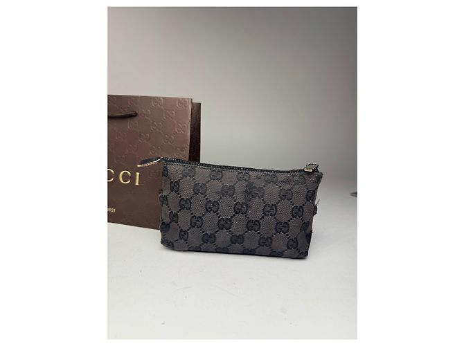 Bolso de lona y cuero monograma Gucci vintage negro - vista 7