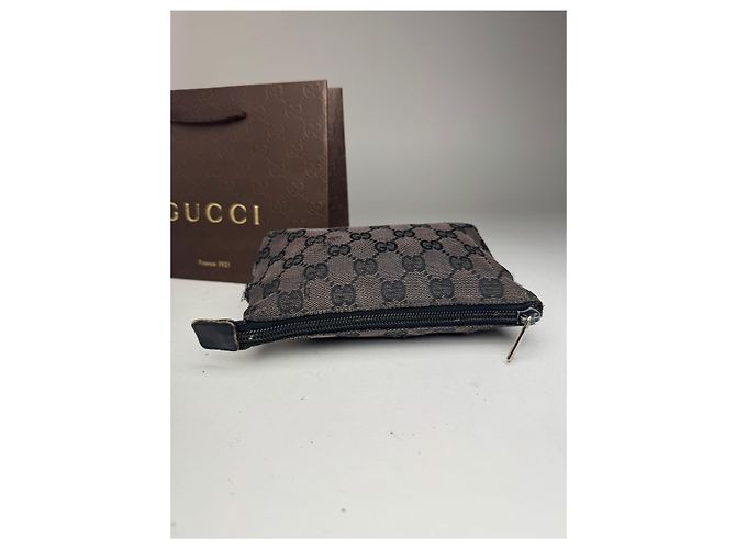 Bolso de lona y cuero monograma Gucci vintage negro - vista 9