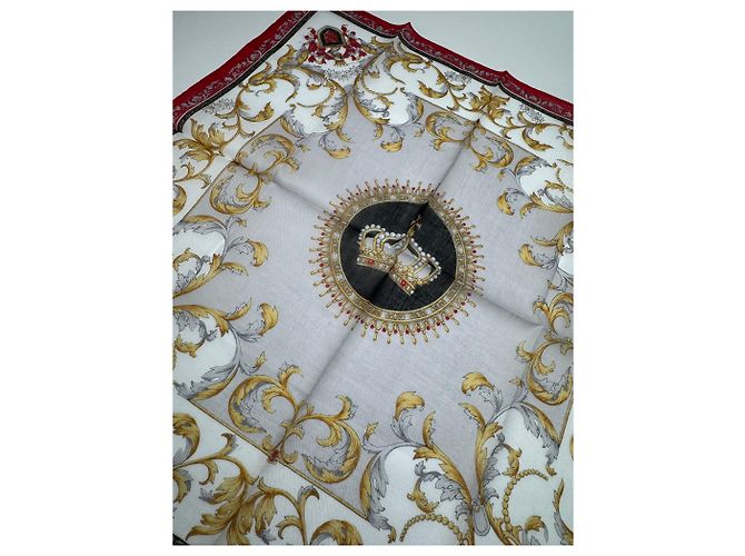 Sciarpa Vintage Gucci Rossa Oro Grigia Rosso - vista 3