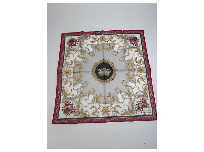 Sciarpa Vintage Gucci Rossa Oro Grigia Rosso - vista 4