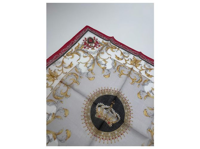 Sciarpa Vintage Gucci Rossa Oro Grigia Rosso - vista 6