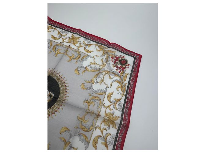 Sciarpa Vintage Gucci Rossa Oro Grigia Rosso - vista 7