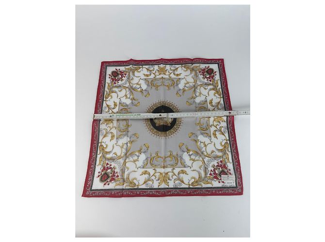 Sciarpa Vintage Gucci Rossa Oro Grigia Rosso - vista 8