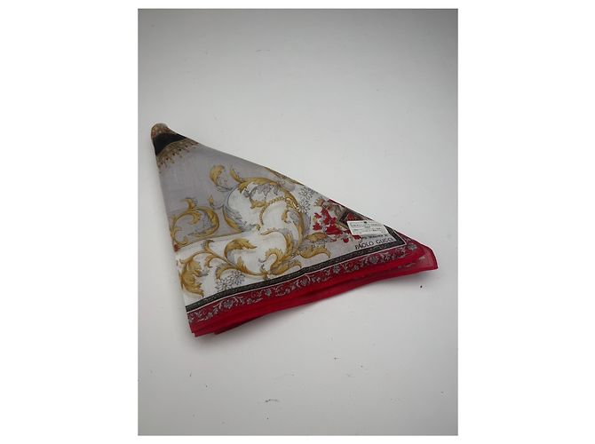 Sciarpa Vintage Gucci Rossa Oro Grigia Rosso - vista 9