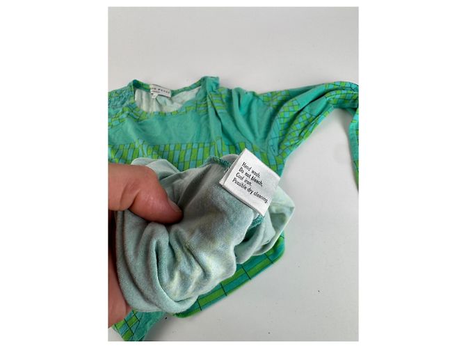 Pull en viscose vintage Emilio Pucci bleu vert - vue 10