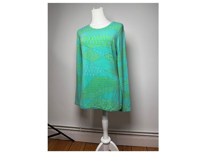 Pull en viscose vintage Emilio Pucci bleu vert - vue 12