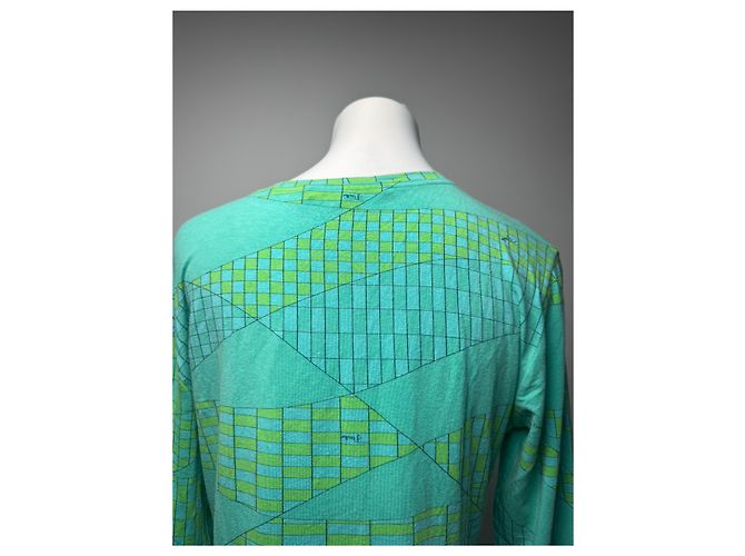 Pull en viscose vintage Emilio Pucci bleu vert - vue 15