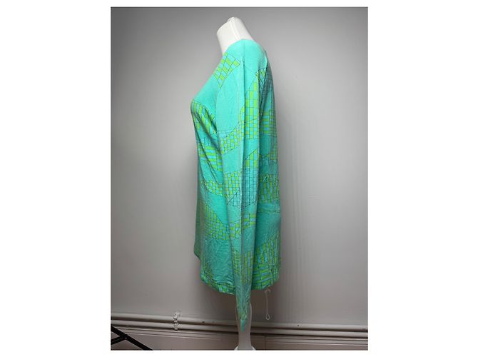 Pull en viscose vintage Emilio Pucci bleu vert - vue 2