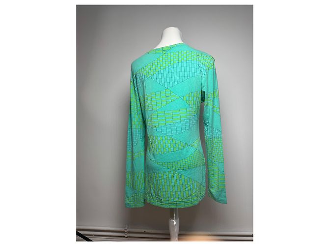 Pull en viscose vintage Emilio Pucci bleu vert - vue 3
