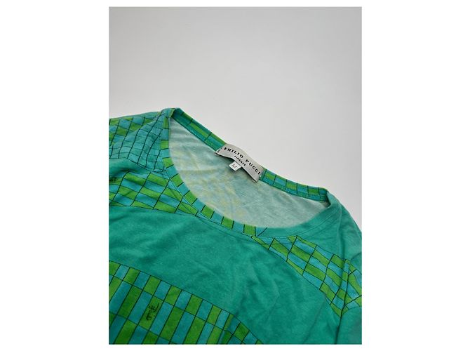 Pull en viscose vintage Emilio Pucci bleu vert - vue 5