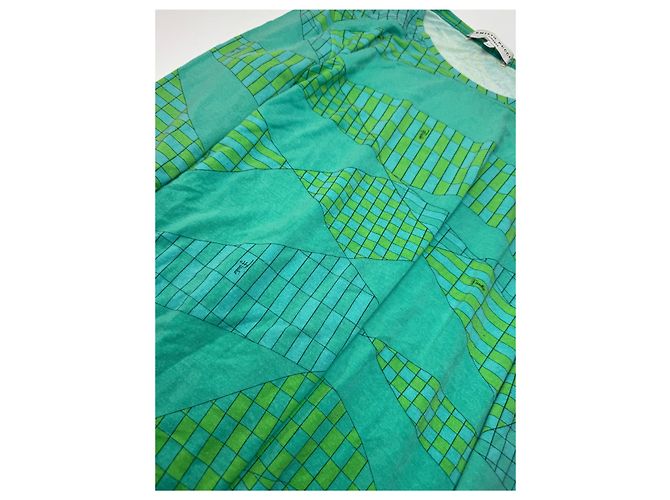 Pull en viscose vintage Emilio Pucci bleu vert - vue 6