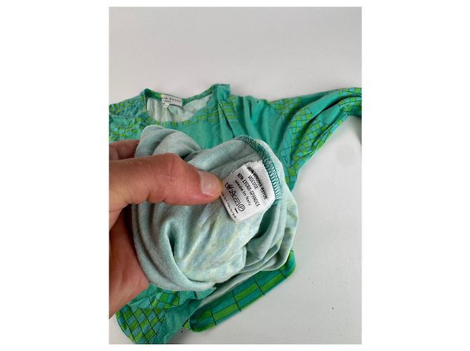 Pull en viscose vintage Emilio Pucci bleu vert - vue 9