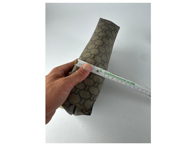 Ophidia Clutch in pelle vintage Gucci Plus marrone grigio - vista 12