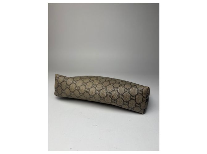 Ophidia Clutch in pelle vintage Gucci Plus marrone grigio - vista 8