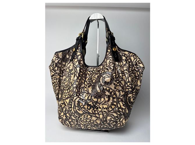 Vintage Givenchy Handtasche schwarz braun - Ansicht 12