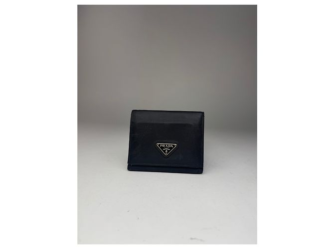 Vintage Prada Triangle Polyester leather wallet black - view 3