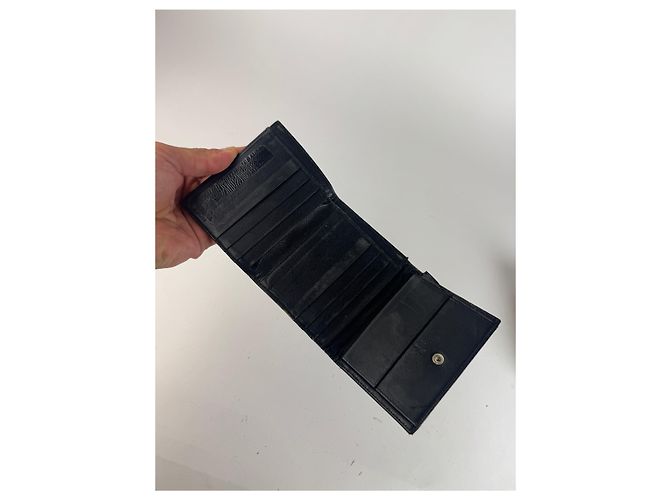 Vintage Prada Triangle Polyester leather wallet black - view 5
