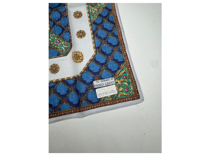 Sciarpa Vintage Gucci Blu Verde - vista 2