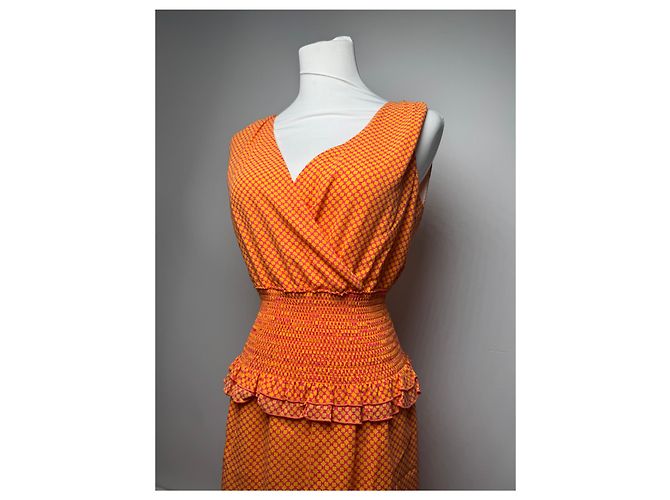 Vestido Vintage Givenchy Laranja M - vista 13