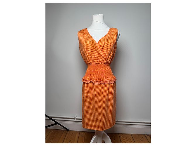 Vestido Vintage Givenchy Laranja M - vista 8