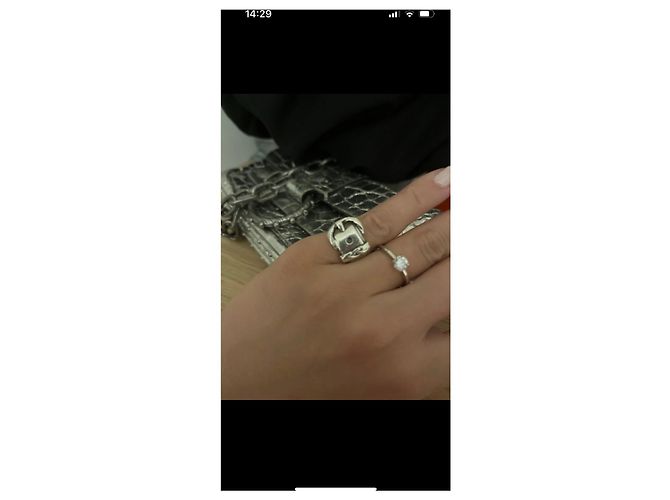 Anillo Hermès Diane Plata - vista 7
