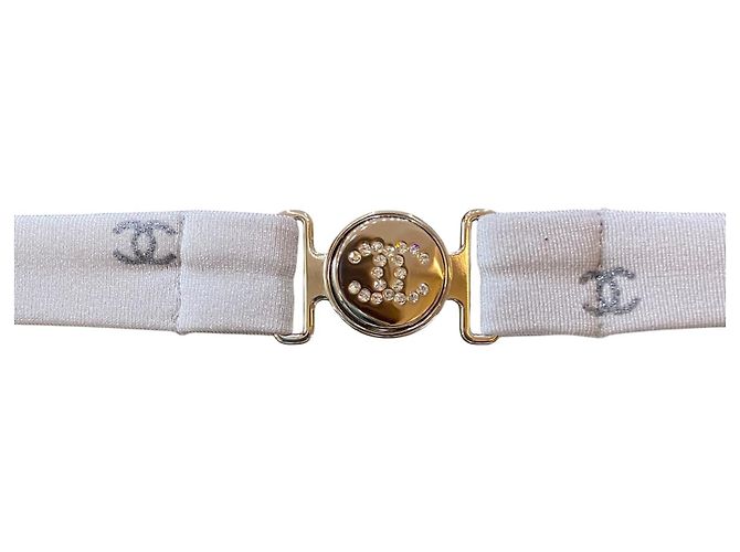 Bikini de dos piezas Chanel 2024 Coco Beach en plata con logo CC, talla FR 38 Hardware de plata - vista 7