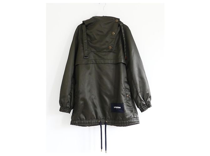 Chaqueta deportiva con capucha de nylon brillante Louis Vuitton Caqui - vista 5