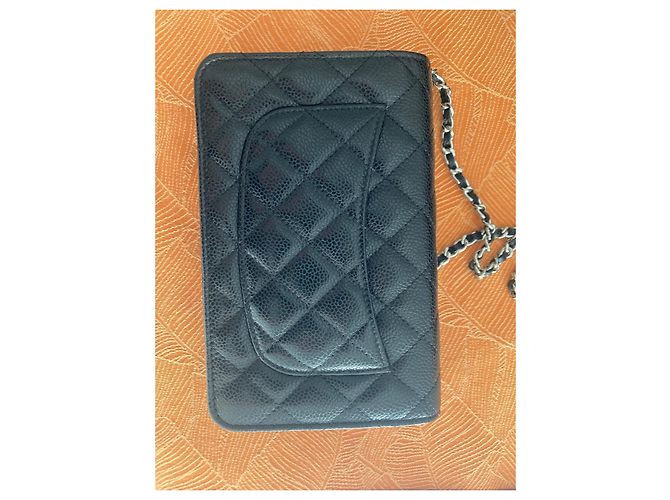 Chanel WOC in pelle caviar e argento Nero - vista 3