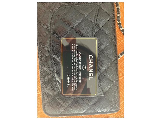 Chanel WOC in pelle caviar e argento Nero - vista 4