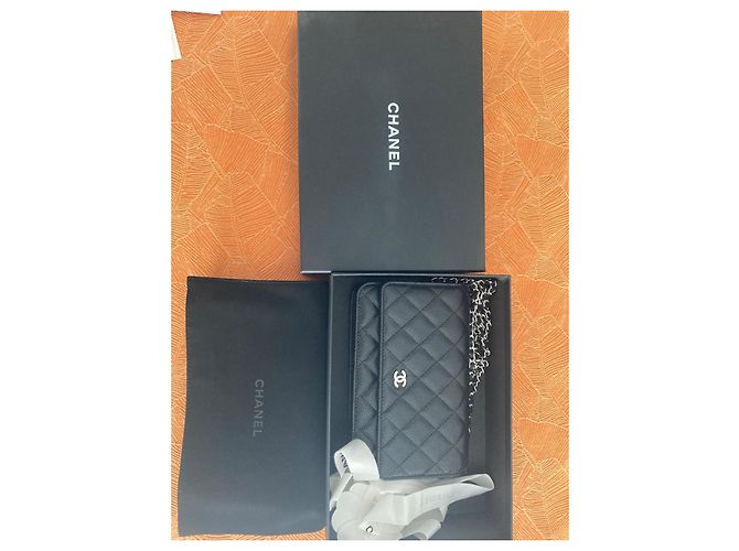 Chanel WOC in pelle caviar e argento Nero - vista 5