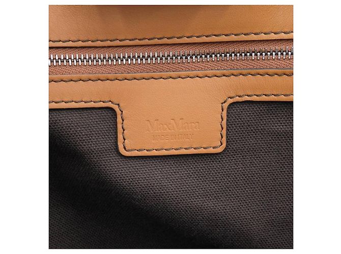 Sac à main 2WAY en cuir python Max Mara Marron - vue 10
