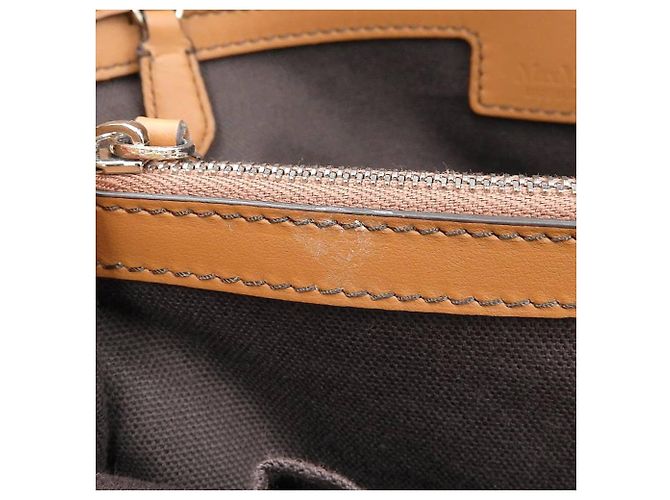 Sac à main 2WAY en cuir python Max Mara Marron - vue 3