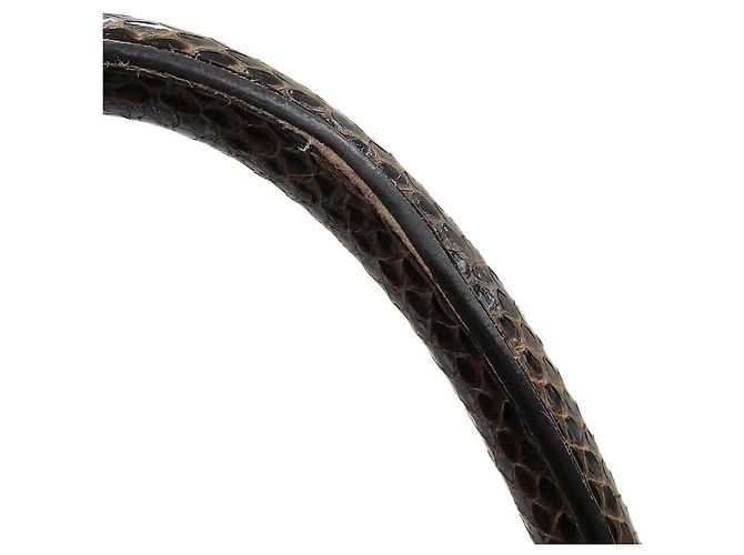 Sac à main 2WAY en cuir python Max Mara Marron - vue 7